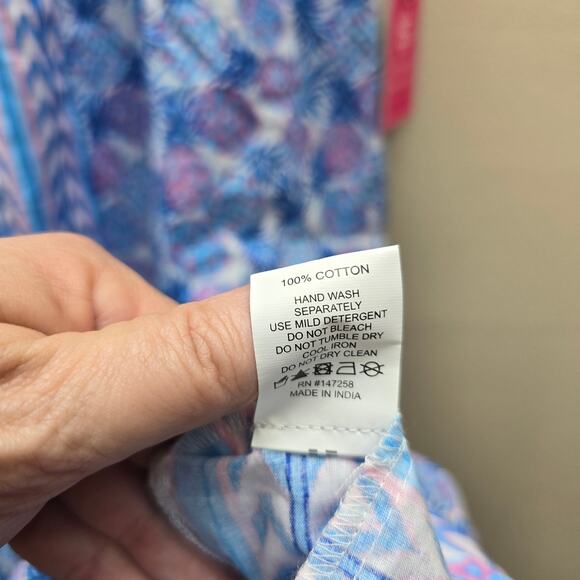 Simply Southern NWT Pineapple Print Ruffle Sleeves Tiered Dress Size Large - Picture 7 of 7